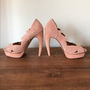 Jeffrey Campbell Rose Gold Crystal Heel Sz 9